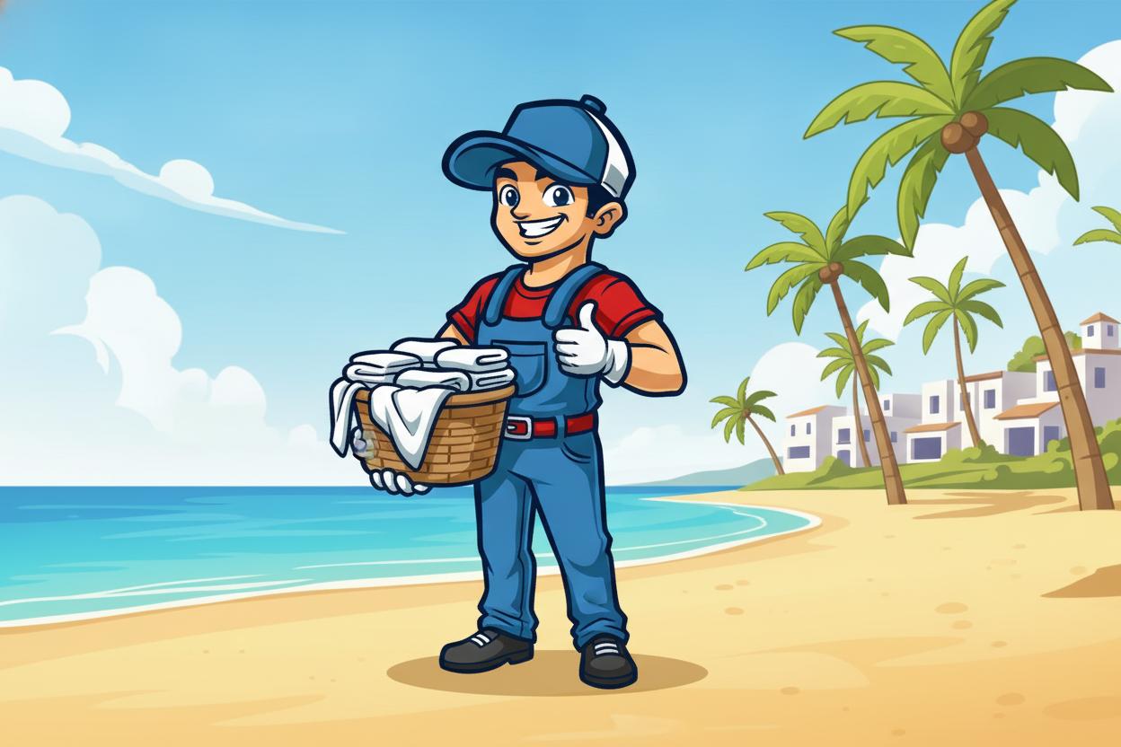 Mr Clean Marbella laundry service on Costa del Sol beach